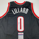 Autographed/Signed Damian Lillard Portland Black Basketball Jersey JSA COA