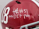 WILL ANDERSON AUTOGRAPHED ALABAMA FULL SIZE HELMET 2021 DEF POY BECKETT 202896