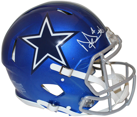 Dak Prescott Autographed Flash Speed Authentic Cowboys Helmet Beckett 36052
