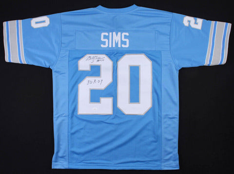 Billy Sims Signed Detroit Lions Jersey Inscribed "80 R.O.Y" (JSA COA) All Pro RB