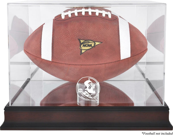 FSU Seminoles Present Logo Mahogany Base Football Case w/Mirror Back