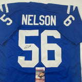 Autographed/Signed Quenton Nelson Indianapolis Blue Football Jersey JSA COA Auto
