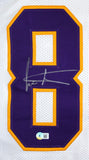 Cris Carter Autographed White Pro Style Jersey-Beckett W Hologram *Silver
