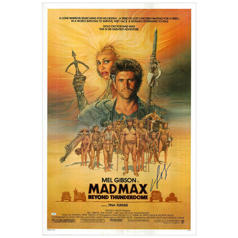 Mel Gibson Autographed 1985 Mad Max Beyond Thunderdome Original 27x41 Poster
