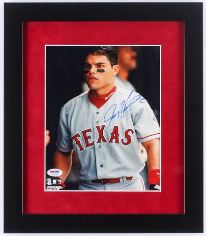 Ivan Rodriguez Signed Texas Rangers 13x15 Custom Framed Photo Display (PSA COA)
