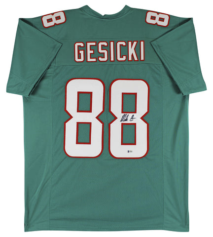 Mike Gesicki Authentic Signed Teal Pro Style Jersey Autographed BAS Witnessed 2