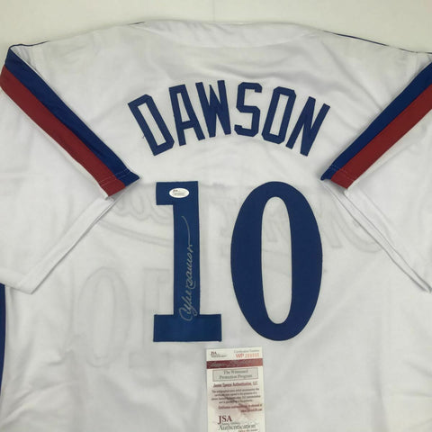 Autographed/Signed ANDRE DAWSON Montreal White Baseball Jersey JSA COA Auto