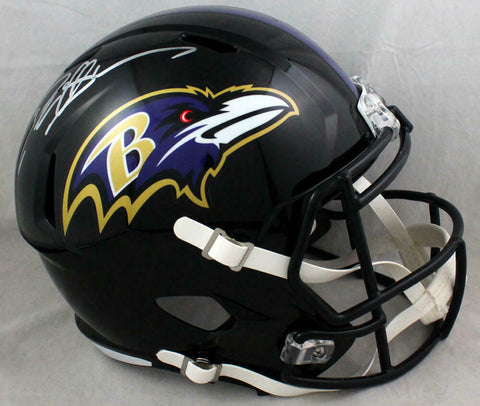 Deion Sanders Signed Baltimore Ravens F/S Speed Helmet - Beckett W Auth *Silver