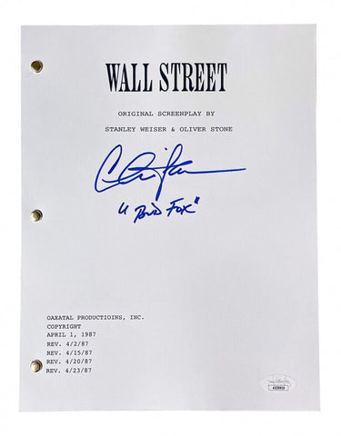 Charlie Sheen (Bud Fox) Signed "Wall Street" Movie Script (JSA COA)