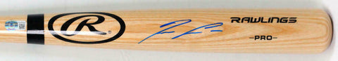 Ronald Acuna Autographed Pro Baseball blonde Bat - Beckett W *Blue