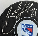 Brett Howden Signed Rangers Logo Hockey Puck (Fanatics Holo & Steiner Holo)