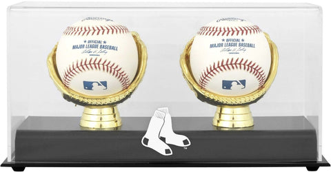 Boston Red Sox (2009-Present) Gold Glove Double Baseball Logo Display Case