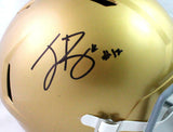 Ian Book Autographed Notre Dame Gold Speed Full Size Helmet-Beckett W *Black