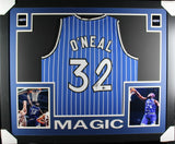 SHAQUILLE O'NEAL (Magic blue SKYLINE) Signed Autographed Framed Jersey JSA