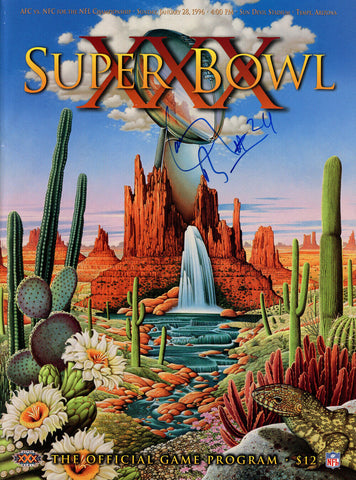 Larry Brown Autographed/Signed Super Bowl XXX Program Beckett 37397