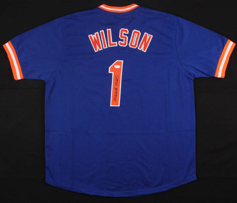 Mookie Wilson Signed Mets Jersey (JSA COA) New York Mets Hall of Fame / Game 6