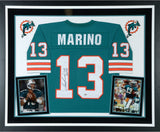 Dan Marino Miami Dolphins Dlx Frmd Signed M&N Teal Rep Jersey & "HOF 05" Insc