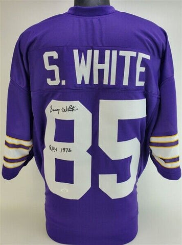 Sammy White Signed Vikings Jersey Inscribed "ROY 1976" (JSA COA) Minnesota W.R.
