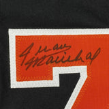 FRAMED Autographed/Signed JUAN MARICHAL 33x42 Black Baseball Jersey JSA COA