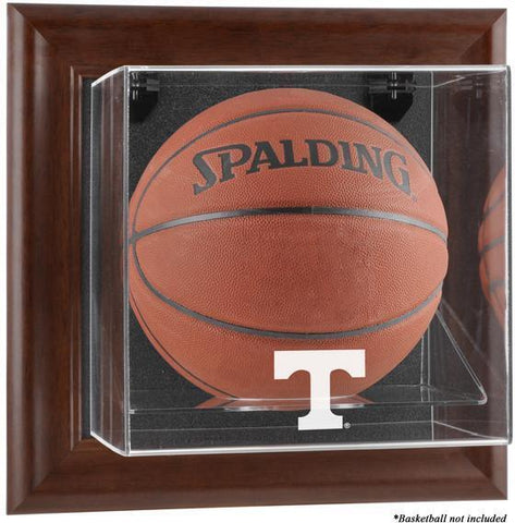 Tennessee Brown Framed Wall-Mountable Basketball Display Case