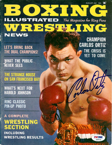 Carlos Ortiz Autographed Boxing Illustrated Magazine Cover PSA/DNA #S48532
