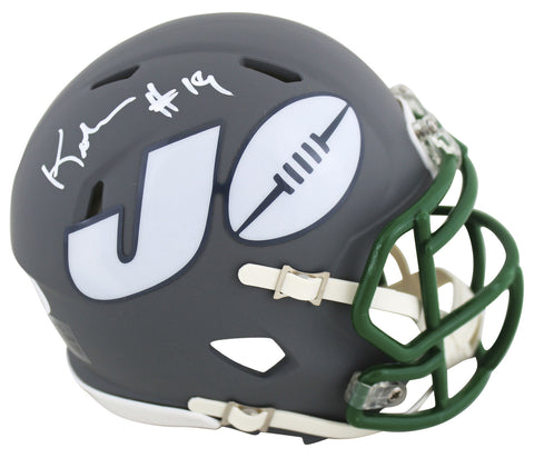 Jets Keyshawn Johnson Authentic Signed AMP Speed Mini Helmet JSA Wit #WIT073553