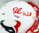 Deshaun Watson Signed Houston Texans Flat White Speed Mini Helmet - JSA W Auth