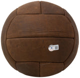 Pele Signed Full Size Vintage Brown Throwback Soccer Ball BAS