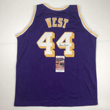 Autographed/Signed JERRY WEST Los Angeles LA Purple Basketball Jersey JSA COA