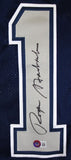 Roger Staubach Autographed Blue/Grey Pro Style Jersey-Beckett W Hologram *Black