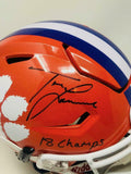 TREVOR LAWRENCE Autographed "18 Champs" Tigers Speed Flex Helmet FANATICS
