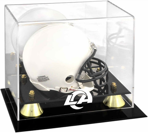 Los Angeles Rams Golden Classic Team Logo Mini Helmet Display Case