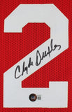 Clyde Drexler Signed Houston Rockets Red Home Jersey (Beckett) 1995 NBA Champion