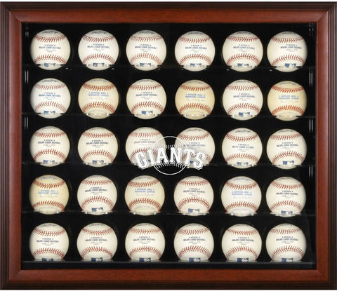 Giants Logo Mahogany Framed 30-Ball Display Case - Fanatics