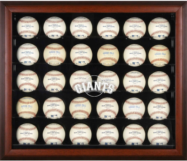 Giants Logo Mahogany Framed 30-Ball Display Case - Fanatics