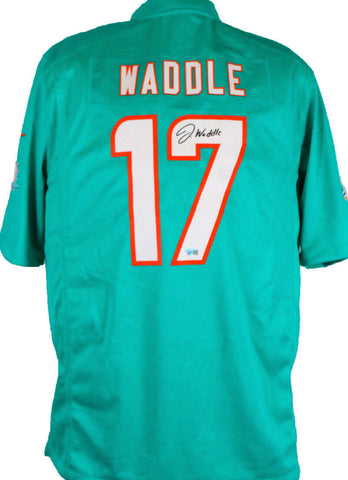 Jaylen Waddle Autographed Miami Dolphins Teal Nike Game Jersey-Fanatics *Black