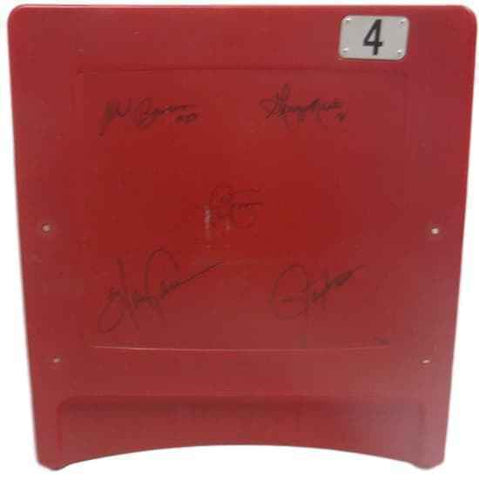 1986 New York Giants Red Stadium Seat Back 5 Sigs Taylor Simms Steiner 14549