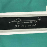 FRAMED Autographed/Signed LIVAN HERNANDEZ 97 WS MVP 33x42 Teal Jersey PSA COA