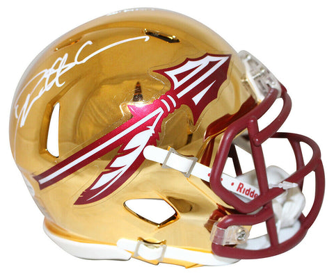 Deion Sanders Signed Florida State Seminoles Chrome Mini Helmet BAS 28229