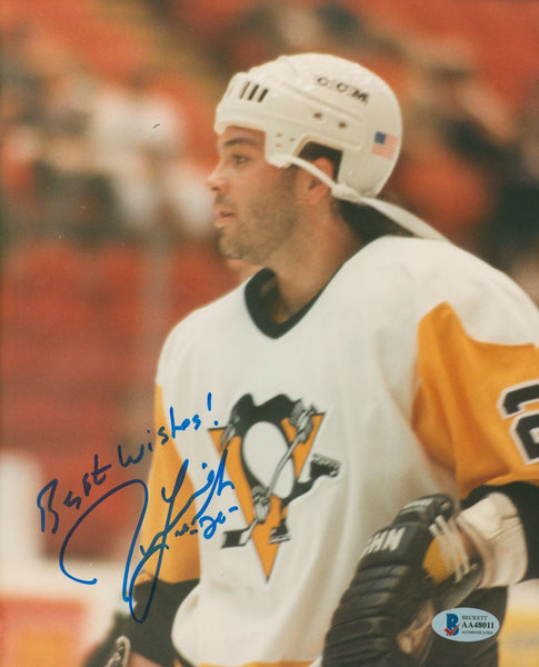 Penguins Jamie Leach "Best Wishes!" Authentic Signed 8x10 Photo BAS #AA48011