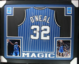 SHAQUILLE O'NEAL (Magic blue SKYLINE) Signed Autographed Framed Jersey Beckett