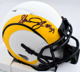 Steven Jackson Autographed Rams Lunar Speed Mini Helmet- Beckett W Hologram
