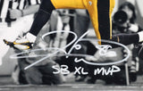 Hines Ward Signed Steelers 8x10 FP B&W Spotlight Photo w/ Insc- Beckett W Auth