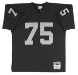 Raiders Howie Long HOF 00 Authentic Signed Black Mitchell & Ness Jersey BAS Wit
