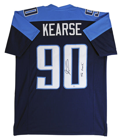 Titans Jevon Kearse "The Freak" Signed Navy Blue Pro Style Jersey BAS Witnessed