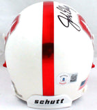 John Elway Autographed Stanford w/Chrome Schutt Mini Helmet-Beckett W Hologram