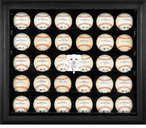 Philadelphia Phillies 2019 Logo Black Framed 30-Ball Display Case - Fanatics