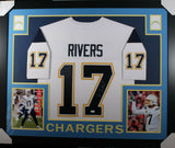 PHILIP RIVERS (Chargers white SKYLINE) Signed Auto Framed Jersey JSA