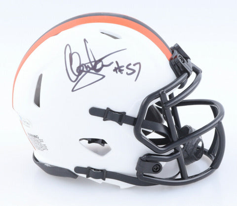 Clay Matthews Jr Signed Cleveland Brown Lunar Eclipse Mini Helmet (Beckett COA)