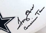 Drew Pearson Tony Hill Signed Cowboys Logo Football w/2 Insc- Beckett W Hologram